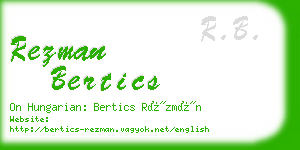 rezman bertics business card